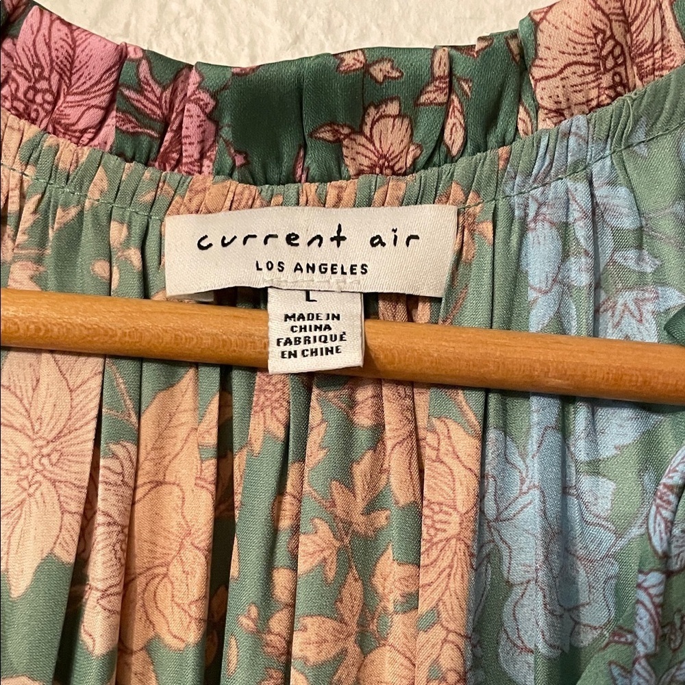 Current Air Green Floral Mini Dress Size Large - Picture 7 of 8